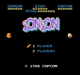 Son Son title screen for Famicom